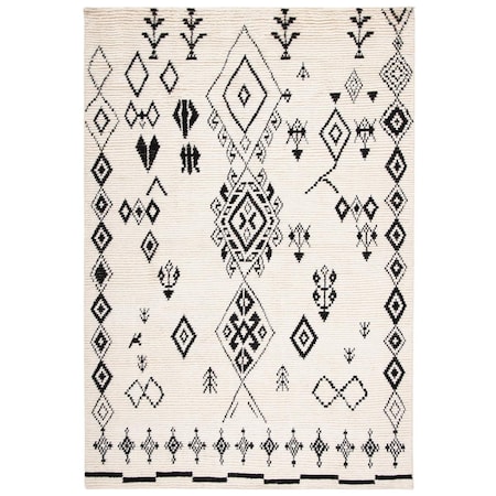 Safavieh 8 x 10 ft. Kenya 176Z Hand Knotted Rectangle Area Rug Ivory & Black KNY176Z-8